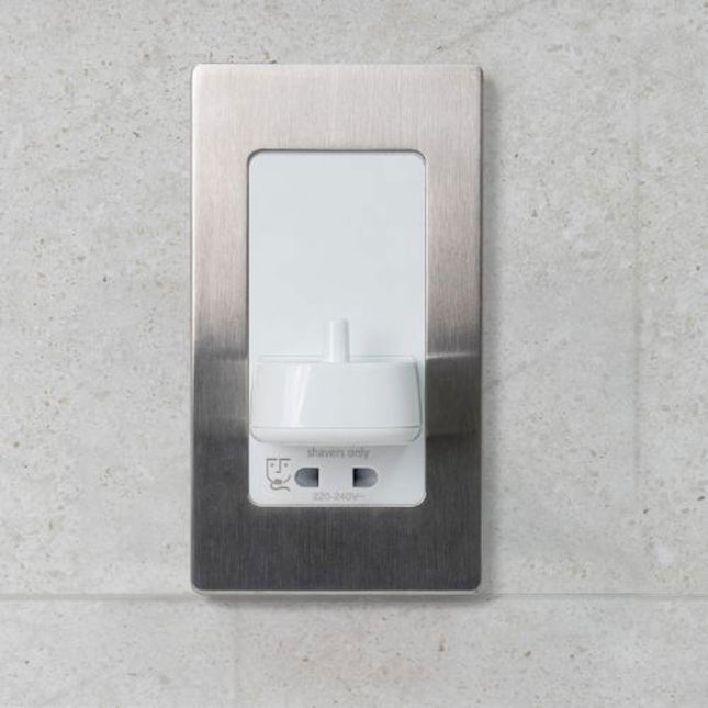 Proofvision In-Wall Electric Toothbrush And Shaver S - Black Steel Finish - PV12-BCS - Ideal for Bathroom Charging
