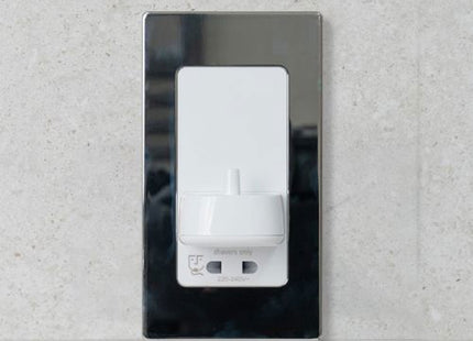 Proofvision In-Wall Electric Toothbrush And Shaver Socket - Polished Steel Finish - PV12-PS