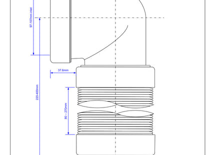 McAlpine WC-CON8F 90° Flexible WC Connector