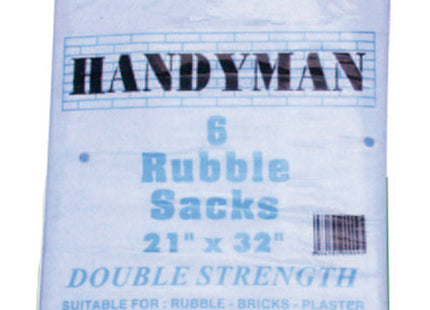 Rubble Sacks 21" x 32" - 6 Pack - Heavy Duty Waste Disposal