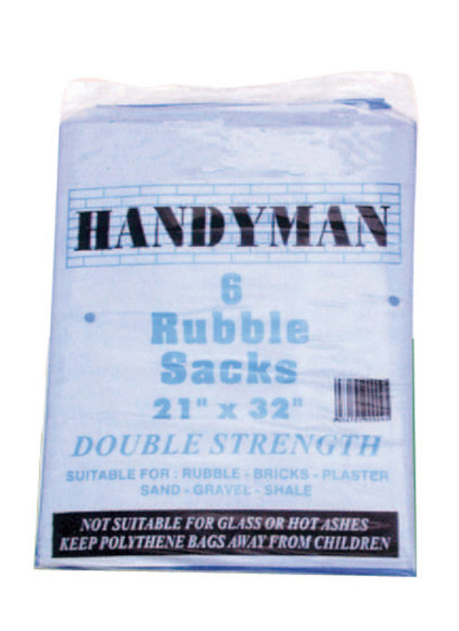 Rubble Sacks 21" x 32" - 6 Pack - Heavy Duty Waste Disposal