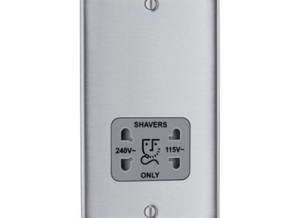 BG Electrical Brushed Chrome Shaver Socket 240V/110V - NBS20G-01