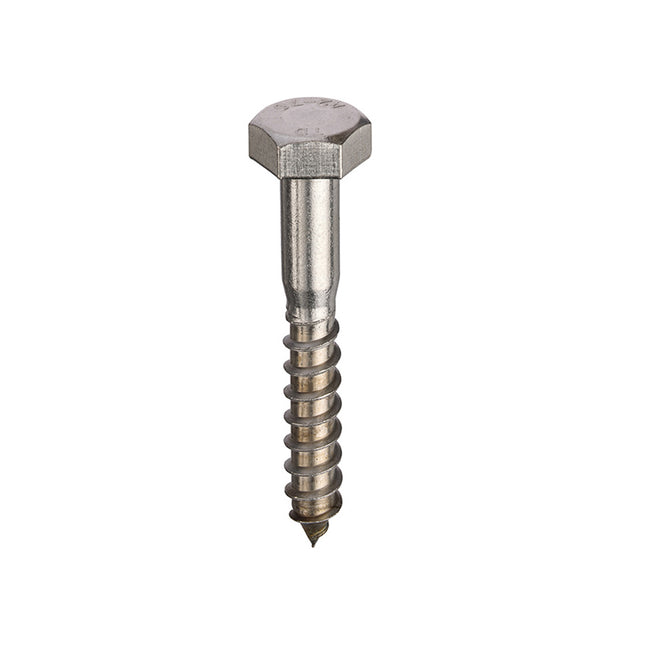 Unifix A2-304 Stainless Steel Coach Screws Hexagon Head DIN 571 - M12 x 70 (Box of 50)