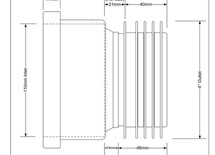 McAlpine DC1-GR Grey 4"/110mm Drain Connector