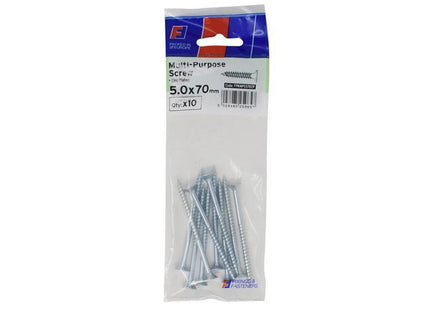Forgefix Multi-Purpose Pozi Screw Csk St Zp 5.0 X 70Mm Forgepack 10