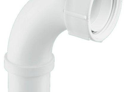 McAlpine T5 1½" Pushfit 90° Knuckle Overflow Bend x BSP Coupling Nut