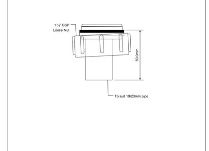 McAlpine R11 Straight Connector 1½" loose nut x connection for 19/23mm pipe