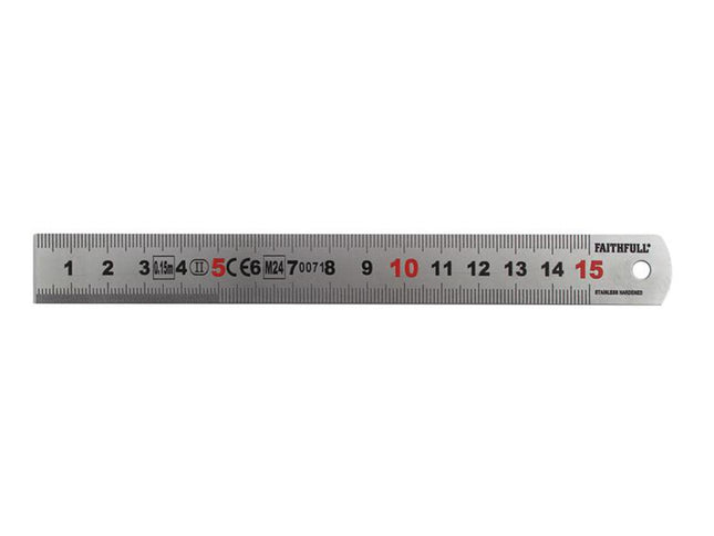 Faithfull Matt Silver Measuring Rule 150Mm