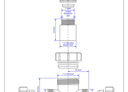 McAlpine V1MX-CO 1½" Universal Slip Tee