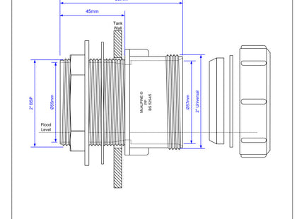 McAlpine Z11M 2" Multifit Straight Tank Connector