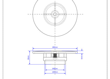 McAlpine STW85WHM Mushroom Flange for STW 1½" Shower Traps