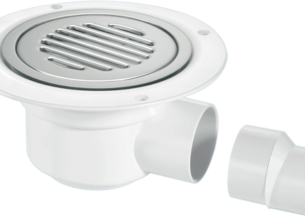 McAlpine TSG50SS-SL-NSC 50mm Water Seal Trapped Gully, Clamp Ring and Cover Plate, 2" Horizontal Outlet and 2" x 1½" Socket Reducer