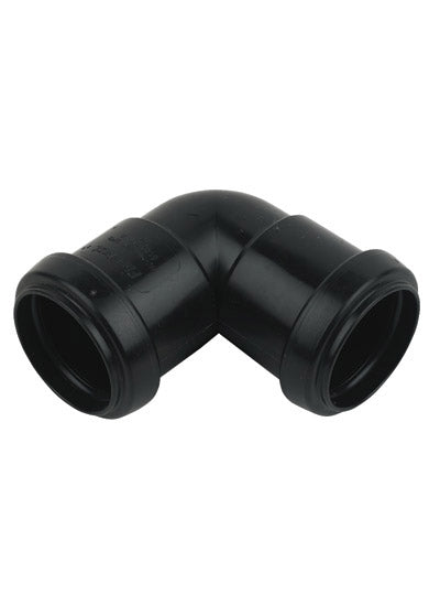 FloPlast Push Fit Waste 90 Degree Knuckle 32mm Black