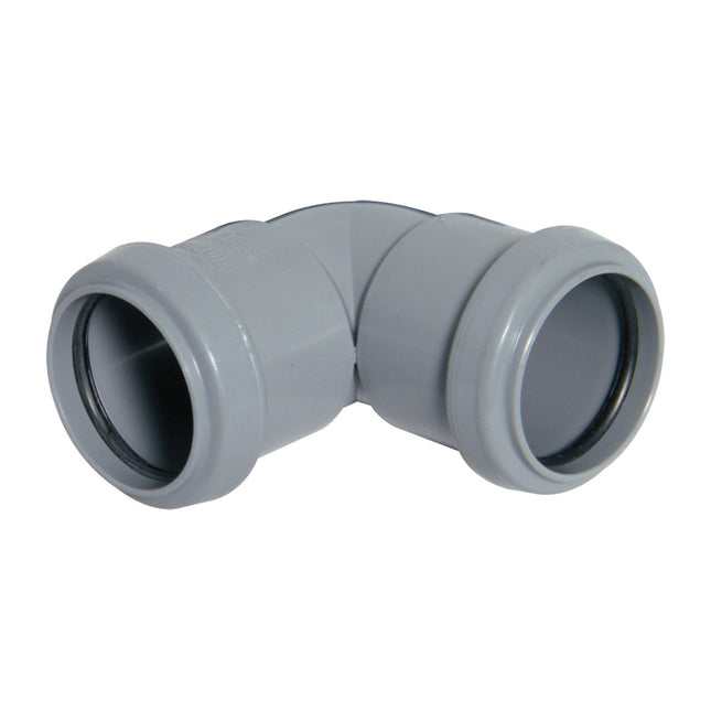 FloPlast Push Fit Waste 90Degree Knuckle 32mm Grey