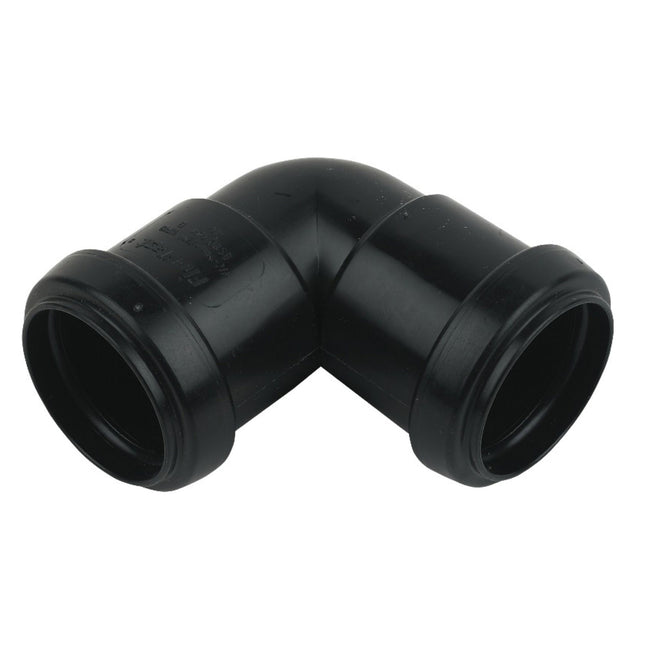 FloPlast Push Fit Waste 90 Degree Knuckle 40mm Black