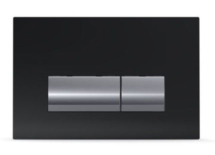 Vivente Black Dual Flush Glass Plate - P54-0001-0240 - Perfect for Modern Bathrooms