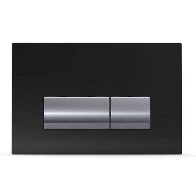 Vivente Black Dual Flush Glass Plate - P54-0001-0240 - Perfect for Modern Bathrooms