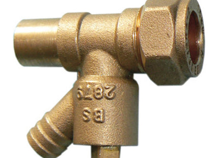 Primaflow VDMF Brass Draw-Off Adaptor 15mm MxF - DC08