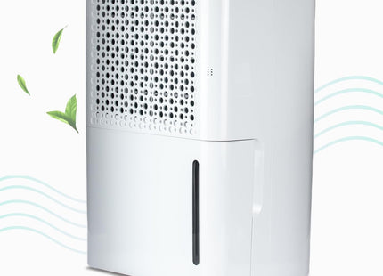 STATUS 12L Ultra-Quiet Dehumidifier, 220W Portable Moisture Remover with Night Mode, Laundry Dry Boost and LED Humidity Display for Bedroom Bathroom Laundry, White (DEHUMID-12L1PKB)