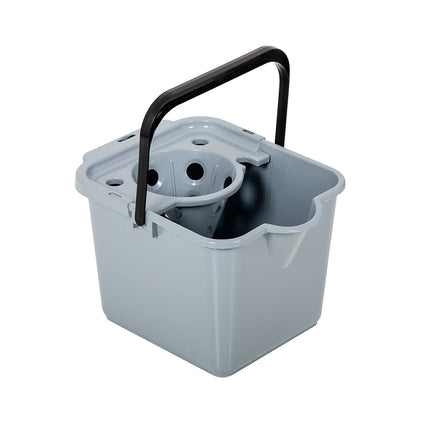 Addis Eco 100% Recycled Plastic Cleaning Mop Pail & Wringer, 12 litre, Light Grey, 518463