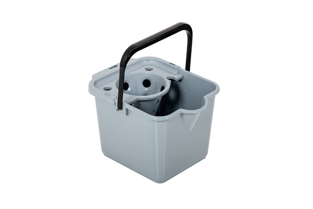 Addis Eco 100% Recycled Plastic Cleaning Mop Pail & Wringer, 12 litre, Light Grey, 518463