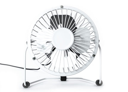 Status Portable USB Powered 4" Desk Mini Fan White Metal