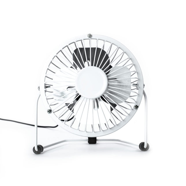 Status Portable USB Powered 4" Desk Mini Fan White Metal