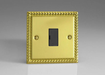 Varilight Classic Georgian Brass 13A Unswitched Fused Spur Back Insert XG6UB