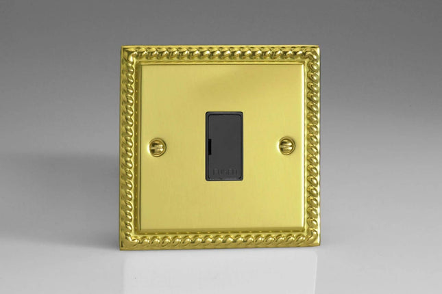 Varilight Classic Georgian Brass 13A Unswitched Fused Spur Back Insert XG6UB