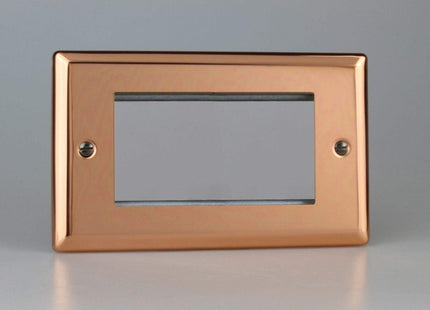Varilight XYG4.CU Urban Polished Copper DataGrid Twin Plate (4 DataGrid Spaces)