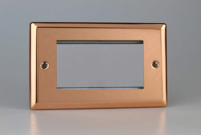Varilight XYG4.CU Urban Polished Copper DataGrid Twin Plate (4 DataGrid Spaces)