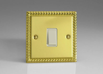Varilight 1-Gang 10A Retractive Switch Georgian Brass XGBPW