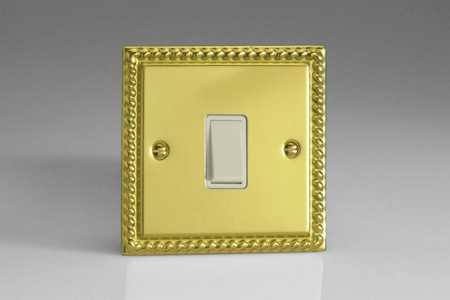 Varilight 1-Gang 10A Retractive Switch Georgian Brass XGBPW