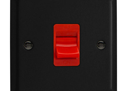 Varilight 45A Cooker Switch (Single Plate, Red Rocker)