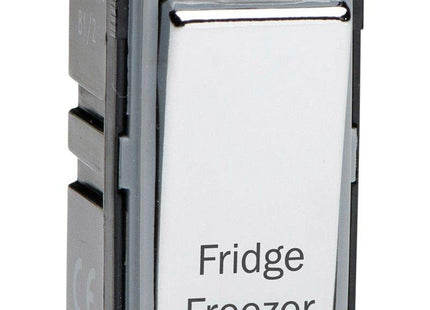 Varilight Engraved 20A 1-Way Double Pole Switch 'Fridge Freezer' PowerGrid Chrome G201DC.FF