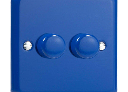 Varilight V-Pro Lily Pastel Reflex Blue 2-Gang LED Trailing Edge Dimmer Switch 1 or 2 Way