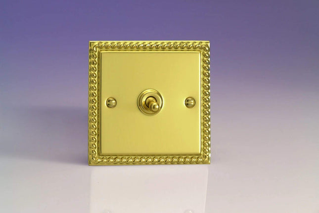 Varilight Classic Georgian Brass 1-Gang 10A 1 Or 2 Way Toggle Switch Decorative 1-Gang 10A 1- or 2-Way Toggle Switch