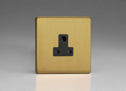 Varilight 1-Gang 5A Round Pin Plug Socket Brushed Brass XDBRP5ABS