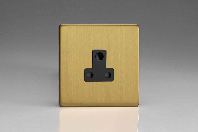 Varilight 1-Gang 5A Round Pin Plug Socket Brushed Brass XDBRP5ABS