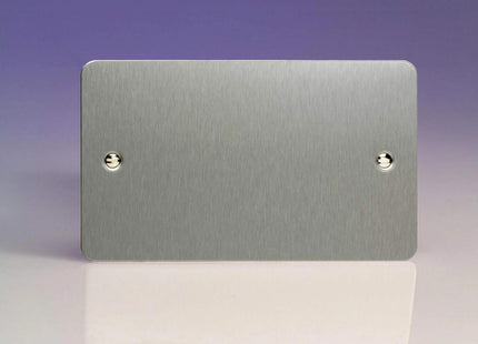 Varilight 2-Gang Blank Plate Ultra Flat Matt Chrome XFSDB