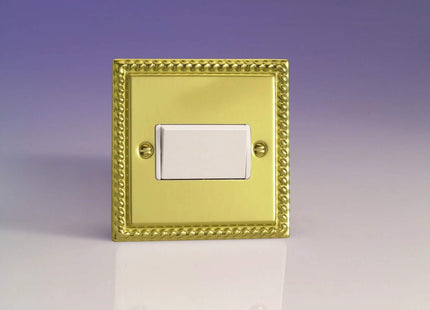 Varilight Classic Georgian Brass Fan Isolator Switch White Insert XGFIW