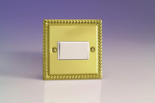 Varilight Classic Georgian Brass Fan Isolator Switch White Insert XGFIW