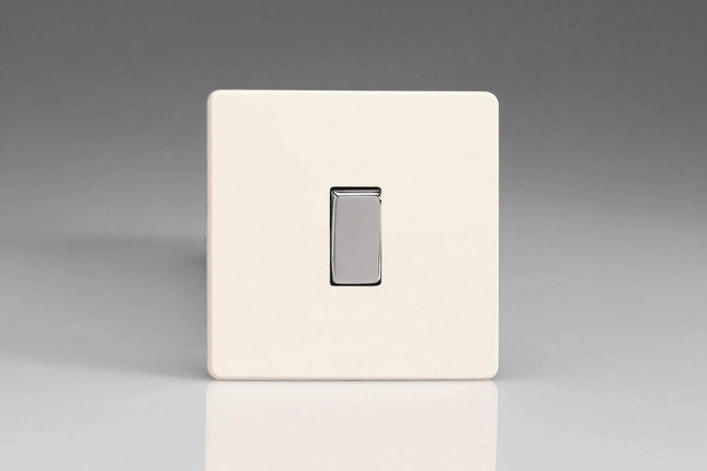 Varilight Primed Ready to Paint Flat Plate Screwless 1-Gang Intermediate 10 Amp Switch