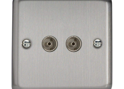 Varilight Classic Matt Chrome 2-Gang TV Socket, Co-Axial