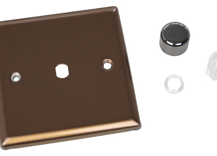 Varilight WY1.BZ Urban Brushed Bronze 1-Gang Dimmer Plate Only + Knobs