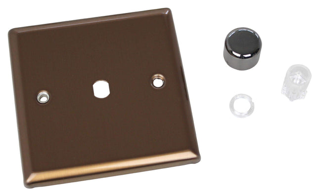 Varilight WY1.BZ Urban Brushed Bronze 1-Gang Dimmer Plate Only + Knobs