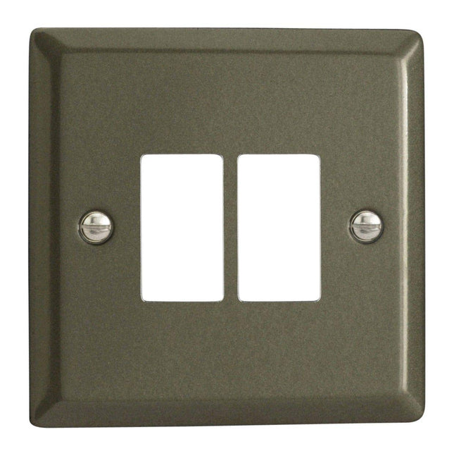 Varilight XPPGY2 Classic Graphite 2-Gang Grid Plate (Single Plate)