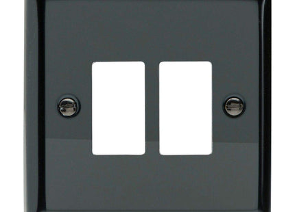Varilight XIPGY2 Classic Iridium Black 2-Gang Grid Plate (Single Plate)