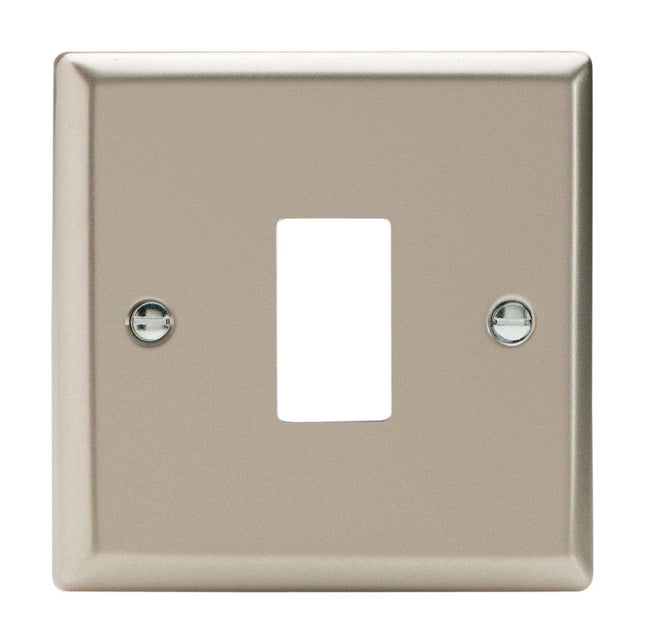 Varilight XNPGY1 Classic Satin Chrome 1-Gang PowerGrid Plate (Single Plate)