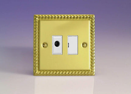 Varilight 13A Unswitched Fused Spur + Flex Outlet Georgian Brass XG6UFOW